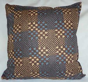 Cushion Cover Retro brown blue print Cotton Home Sofa Décor UK 18" Pillow Case - Picture 1 of 1
