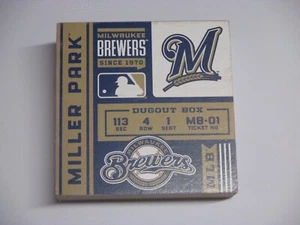 MILWAUKEE BREWERS "MILLER PARK" WOODEN SEATING SIGN NWT (6X6) COLLECTORS GEM! - Picture 1 of 3