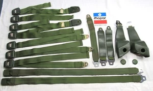 1971 B Body Charger Rallye SE GTX Road Runner complete bucket seat belts green - Bild 1 von 15