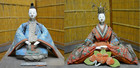 Antique Japanese Large Gohun Imperial Palace Doll Emperor & Empress 12" Edo Era