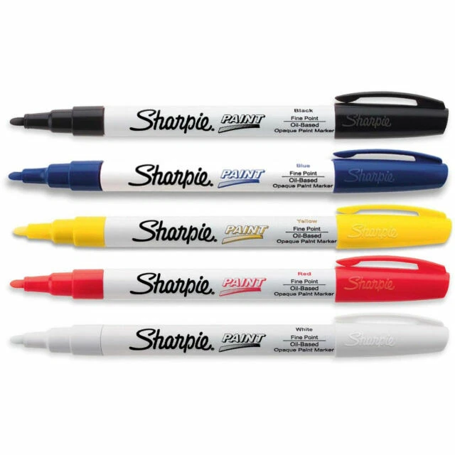 Sharpie Oil Based Paint Markers Set of 5 Fine Point 37371 Knockout Crafts