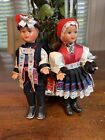 Vintage Rubber Dolls Lot Of 2 German Boy & Girl Ethnic Attire Posable Germany