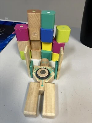Tegu Magbot Magnetic Wooden Block Set, 1-99 years old, 9 piece + 14 Blocks Lot - Image 1 of 4