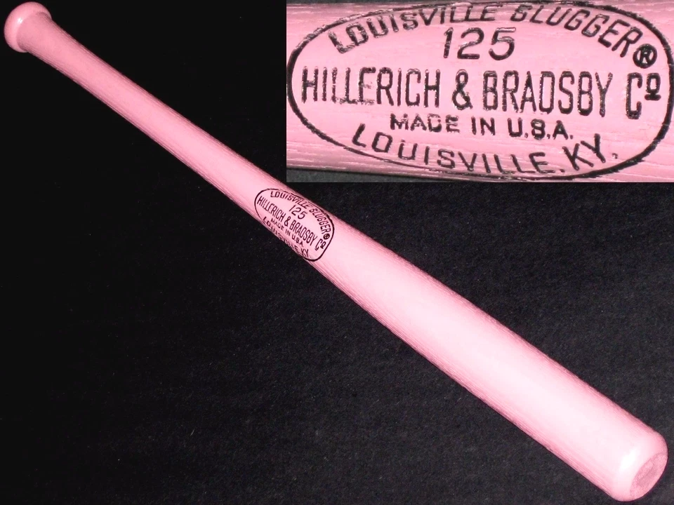 BLANK H&B LOUISVILLE SLUGGER NEW 18" MINI SOUVENIR PINK COLOR WOOD BASEBALL BAT - Image 1 of 1