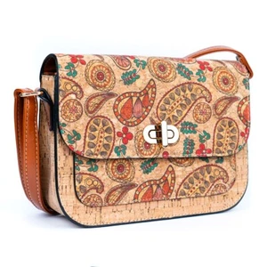 Handtasche, Tasche, vegan, Kork, Paisley, elegant, vintage, niedlich - Bild 1 von 6