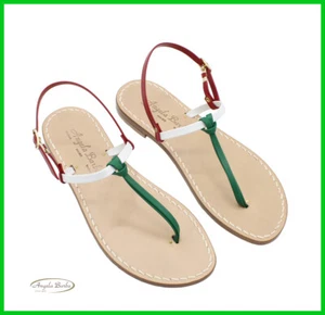 Sandali da donna bassi in pelle cuoio artigianali made in italy infradito capri - Picture 1 of 13