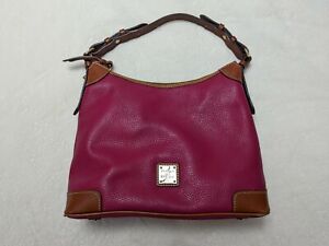 Dooney & Bourke Cranberry Red Pebble Grain Leather Hobo Bag with Matching Wallet