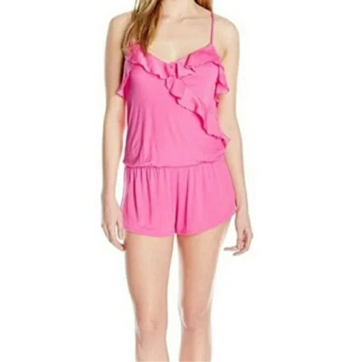 Mameluco de coqueteo rosa tejido rayón Betsey Johnson para mujer, PEQUEÑO  Foto 1 de 4