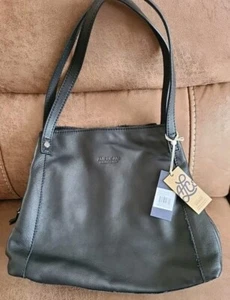 NEW American Leather Co Liberty Shopper Black Smooth Shoulder Bag RRP £175.00 - Picture 1 of 18