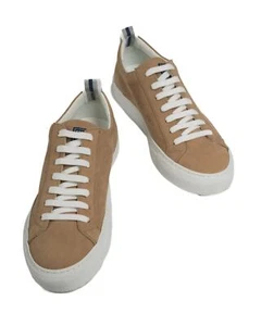 Fedeli $595 NIB Beige Nubuck Leather Low-Top Sneakers Casual Shoes (41 eu) 7 US - Picture 1 of 6