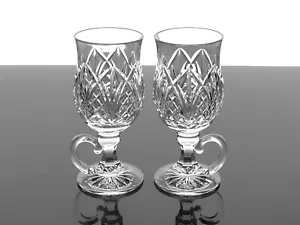 WATERFORD CRYSTAL WATERVILLE 8 OZ STEMMED IRISH COFFEE MUGS GLASSES – SET OF 2 - Picture 1 of 4