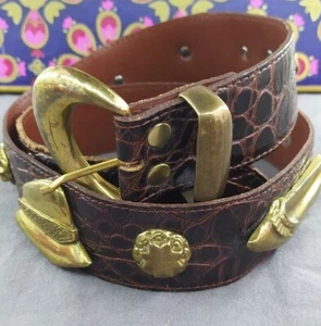 vintage Otto Kern belt with bronze overlays. shoes and hats. - Picture 1 of 6