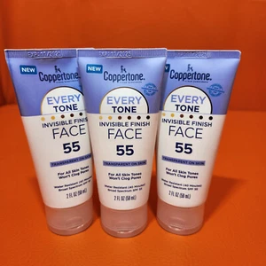 Protector solar facial con acabado invisible Coppertone Every Tone paquete de 3 FPS 55 fecha 11-2025 - Imagen 1 de 5