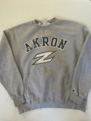 Akron Zips Champion Pullover Sweatshirt Size XL Mens Gray Ohio NCAA Cover