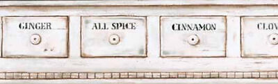 Kitchen Spice Drawer Off White Wallpaper Border York Wallcoverings CB1095B • 14.65€