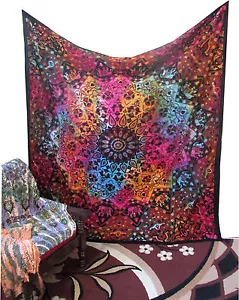 Queen Star Mandala Hippie Tapestry Indian Wall Hanging Boho Bedspread Ethnic Art - Picture 1 of 5
