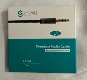 Syncwire Long Aux Cable 6.5 Ft- Auxiliary Audio Cable - Black - Picture 1 of 2