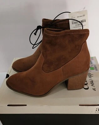Ana Womens Ankle Boots Electra Whiskey Pull on Brown Suede Size 7.5 NIB Foto 1 de 4