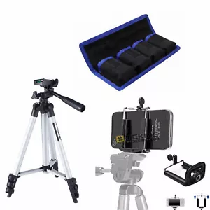 Photography Camera Camcorder Tripod Stand + Phone Clip + Nylon Battery Pouch - Picture 1 of 12
