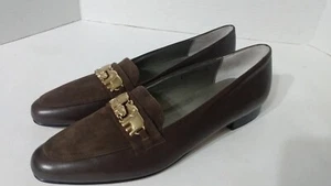 Ros Hommerson 10 N Elephant Loafers Safari Brown Suede Leather 90s Shoes - Picture 1 of 11