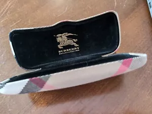 Burberry Classic Large Nova Check Plaid Clam Shell Hard Eye Glass Case - Picture 1 of 6