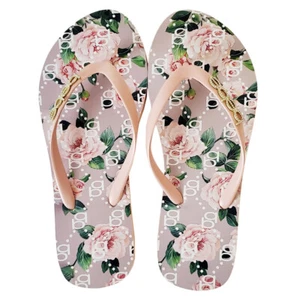 NWT BEBE AUTHENTIC FLORISSA NUDE WOMEN'S THONG SLIP ON FLIP FLOPS SANDALS 6 7 9 - Picture 1 of 8