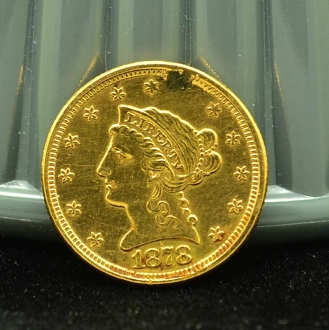 1878 Coronet Liberty Head $2.50 Gold Quarter Eagle VF/XF Damaged Cover