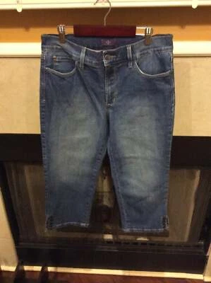 Not Your Daughter's Jeans NYDJ Capri Crop Crystals Blue Denim Women Sz 6 30X20  - Image 1 of 4
