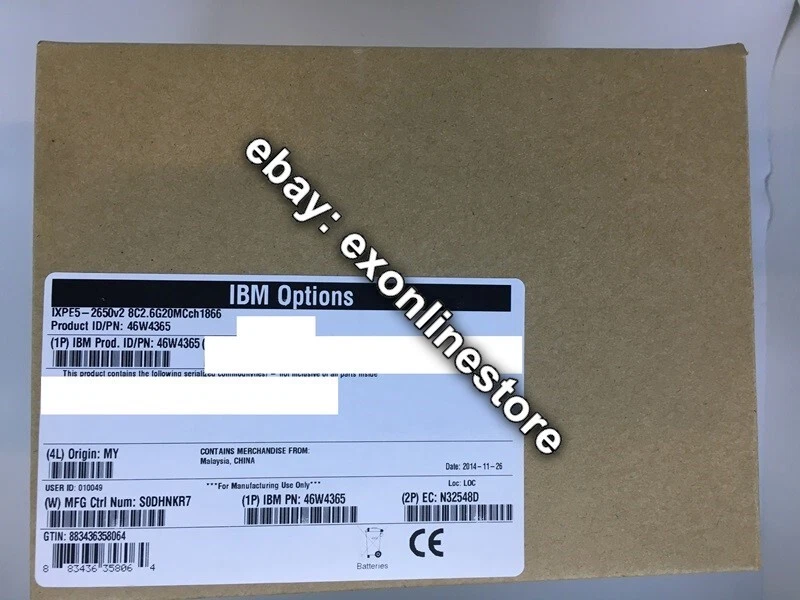 46W4365 - Intel Xeon Processor E5-2650 v2 8C 2.6GHz 20MB Cache 95W for x3650M4 - Image 1 of 1