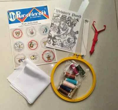 BN Webster's Punch craft Punch Needle Embroidery starter kit fine red needle . - Image 1 of 4