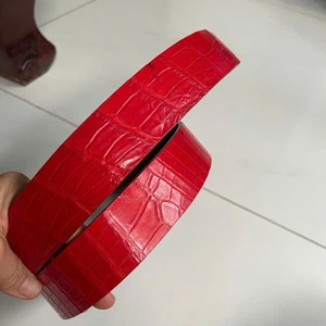 Turquoise  100% Genuine Exotic Body Leather Skin Men's Belts Buckle.3.8cm - Picture 1 of 11