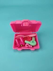 Maleta de viaje Mattel muñeca Barbie vintage años 90 con accesorios rosa azul en muy buena condición - Imagen 1 de 8