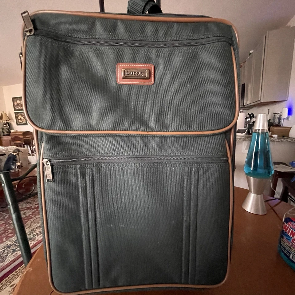 bagagem de mão lucas verde lona 14x21 com rodas - Imagem 1 de 4