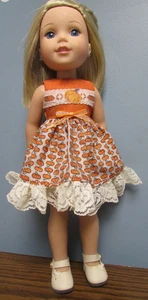 Set vestito toppa zucca fatto per adattarsi alle bambole Wellie Wisher 14,5 - Foto 1 di 4