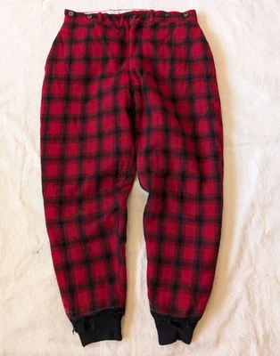 Woolrich Vintags 60s Quilt Lined Buffalo Check Hunting Pants 34x31 USA Wool - Image 1 of 4