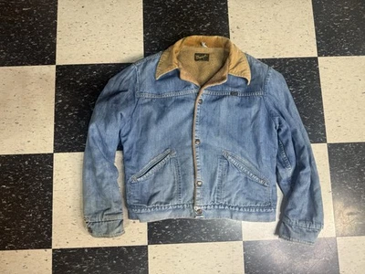 Chaqueta vaquera vintage Wrangler 74227NV Sherpa forrada cuello de pana EE. UU. para hombre 42 Foto 1 de 4
