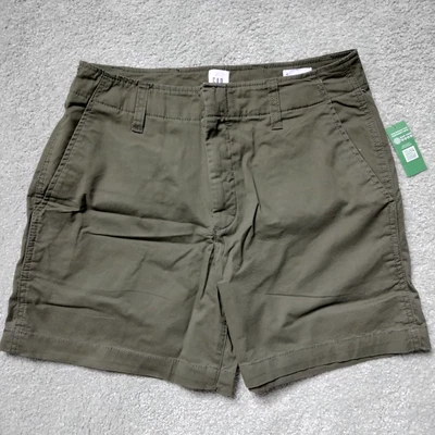 Новый с Ярлыками женская 4 27 GAP центра города 5» хаки шорты оливковый плоский передний новый - Изображение 1 из 4