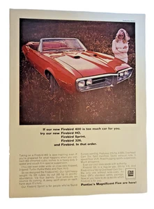 Anuncio original vintage 1967 Pontiac Firebird 5 modelos diferentes 8,5x11 - Imagen 1 de 1