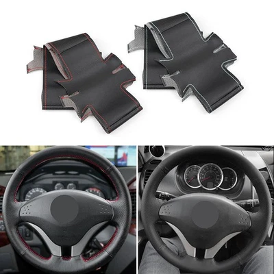 For Mitsubishi Pajero 2008-2011 L200 Steering Wheel Hand Sewing Leather Cover - Image 1 of 4