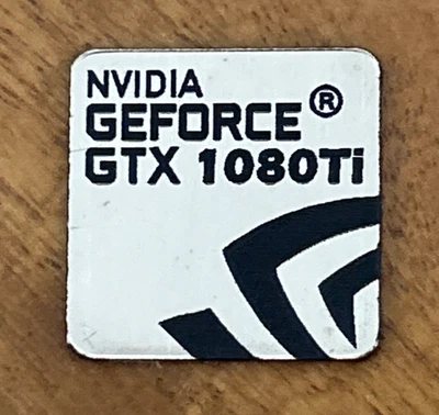 Nvidia GEFORCE GTX 1080TI Badge-Gold & Black-3/4" square - Image 1 of 2
