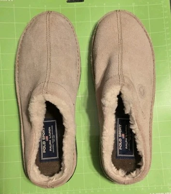 Polo Sport Ralph Lauren Mujer Sherpa Mules 8.5 Beige Sin Cordones Zapatos Cómodos Foto 1 de 4