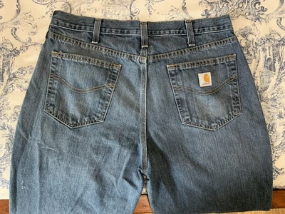 Pantalones de mezclilla Carhartt para hombre 36x34 (33) calce relajado pierna recta ropa de trabajo Foto 1 de 4