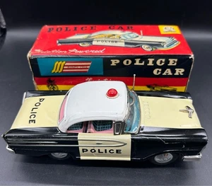 S.S.S inter Tin Toy Police Car, Police, S-1211 M-1959 19's? Friction Vintage - Picture 1 of 10