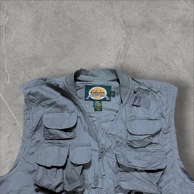 Cabela’s Vintage Gray Multi-Pocket Fishing Vest Unisex Outdoor Street Wear - Image 1 of 4