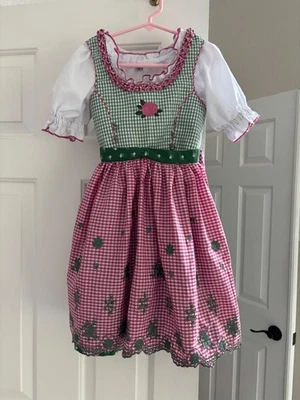 Девочка розовый и зеленый Drindel, первоначально купленный в Германии, размер 4T/5T - Изображение 1 из 2