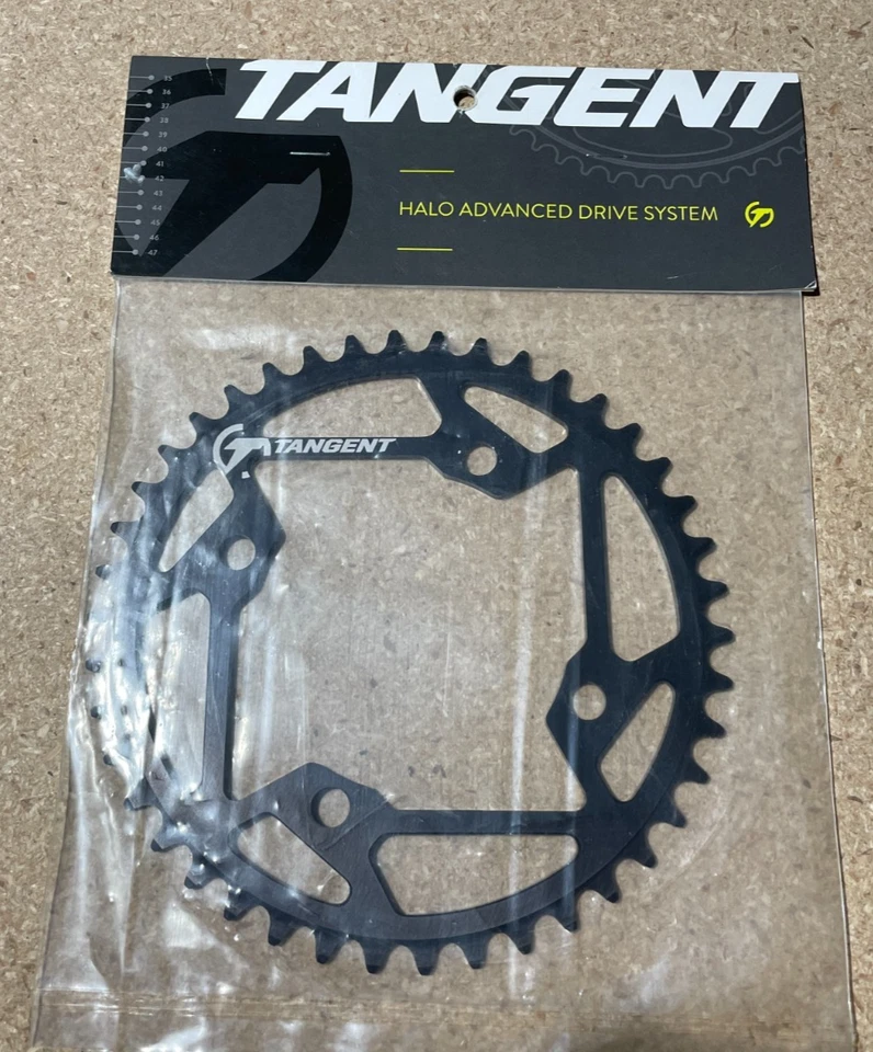 Nuevo plato Tangent Halo 42 dientes 104 mm 4 pernos (negro) Foto 1 de 2