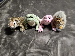 Ganz Webkinz Plush Lot Of 4 Love And Spotted Frog, Tiger And Hedgehog No Codes - Picture 1 of 10