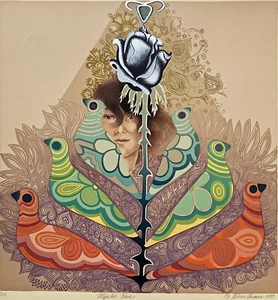 Alice Asmar außergewöhnliche Lithographie - Mystic Rose - S/N - Bild 1 von 5