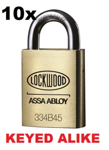 10x Lockwood Padlocks Keyed Alike 10x keys High Security Padlock 334B45/119/5K - Picture 1 of 4