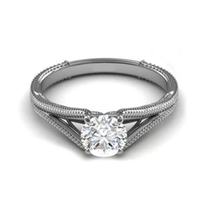2 Karat Weiß Behandelt Diamantring Tolle Glanz Und Klarheit VVS1 Zertifiziert - Bild 1 von 5